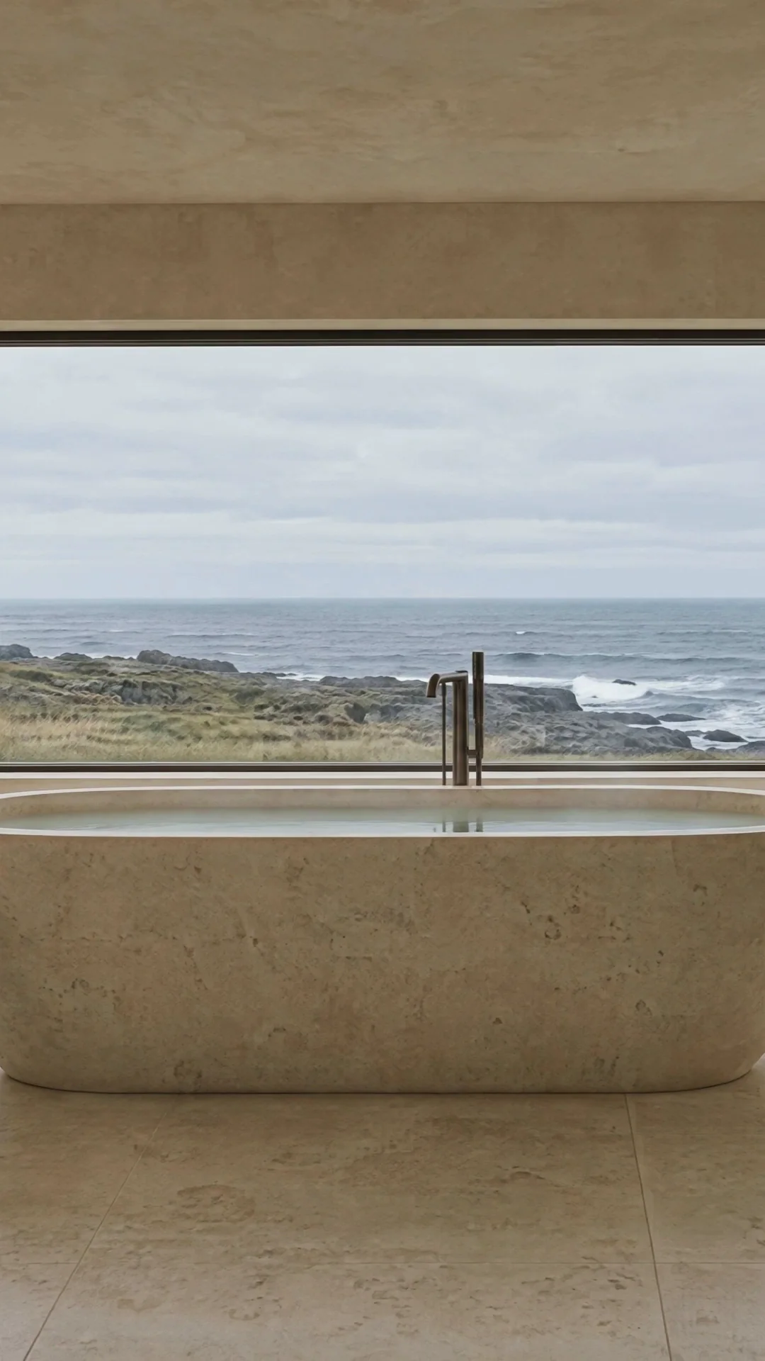 The same bathroom framed vertically.